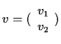 $\textstyle v=(\begin{array}{c} v_1\\ v_2\end{array})$